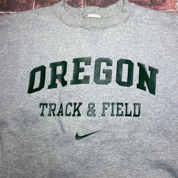 Vintage Nike Oregon Ducks Track Field Gray Sweatshirt Made USA Men's Sz Medium - Picture 2 of 5